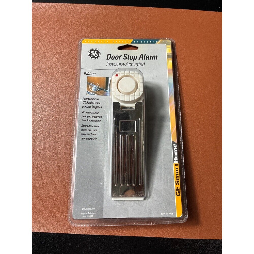 GE Door Stop Alarm Pressure-Activated - 120dB Loud, Indoor Security